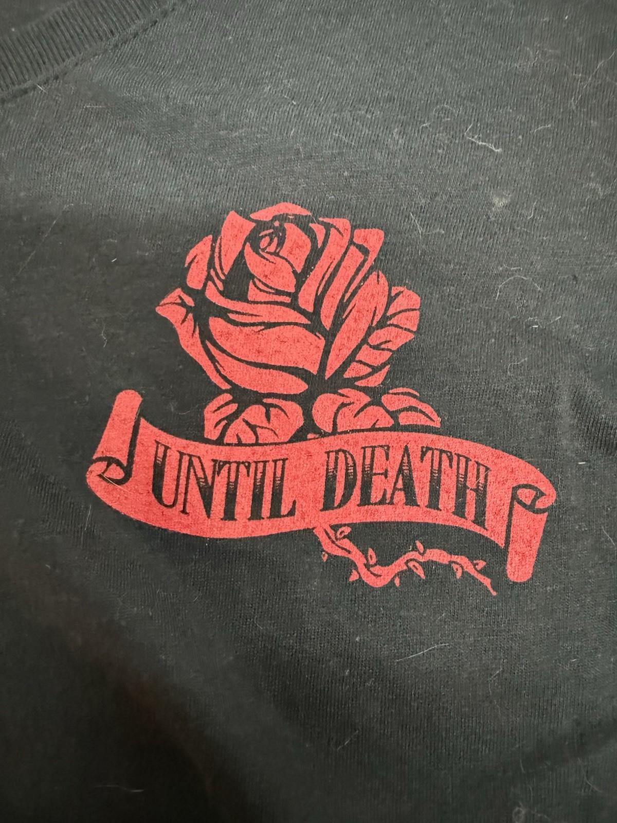 Grunt Style Women’s Black/Red Until Death Graphic V-Neck Short Sleeve Tee Size L