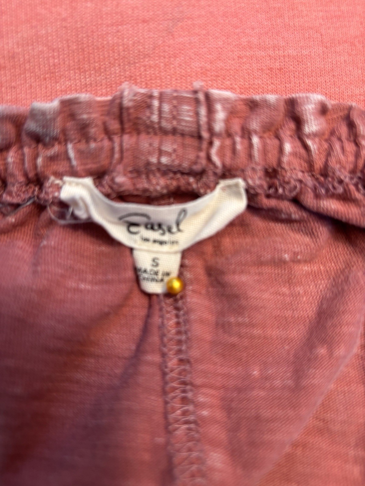 Easel Women’s Mauve Peasant Waffle Weave Top Size Small