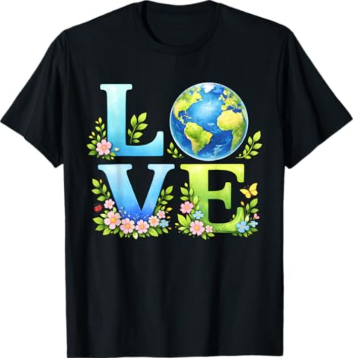 Love Earth Day Nature Elements Environmental Recycling Women T-Shirt