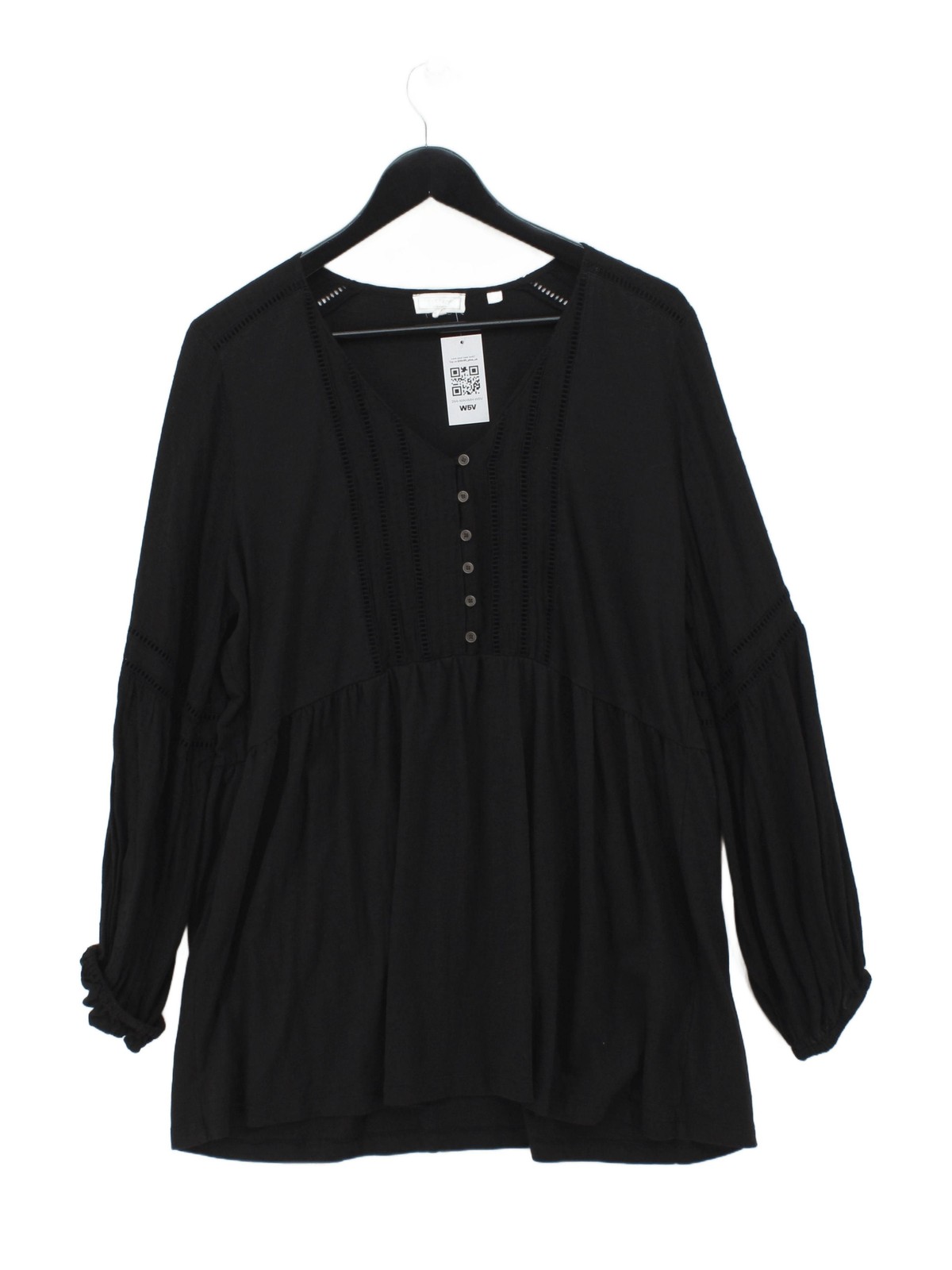 Fat Face Women’s Blouse UK 16 Black Cotton with Viscose, Lyocell Modal Basic