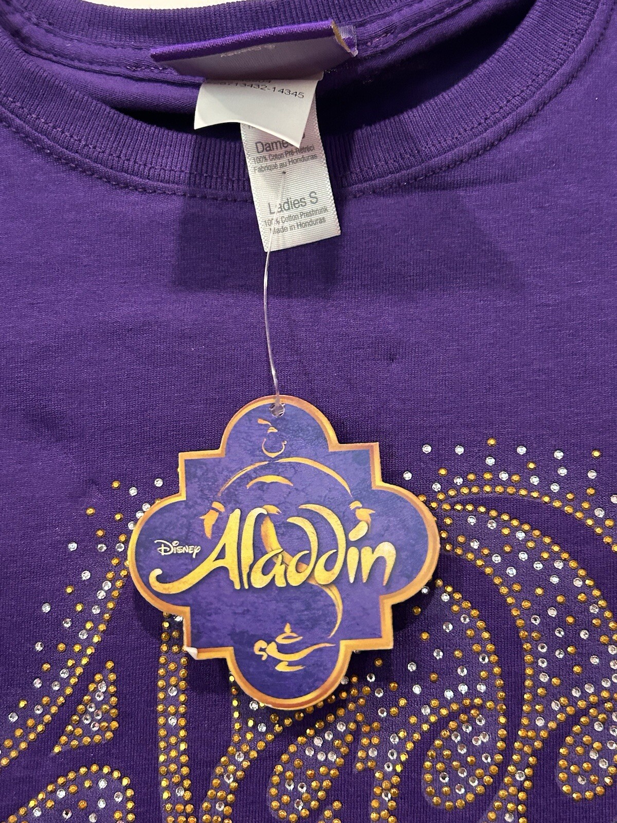 Disney Aladdin Tshirt Purple Sz Small (Juniors) NWT