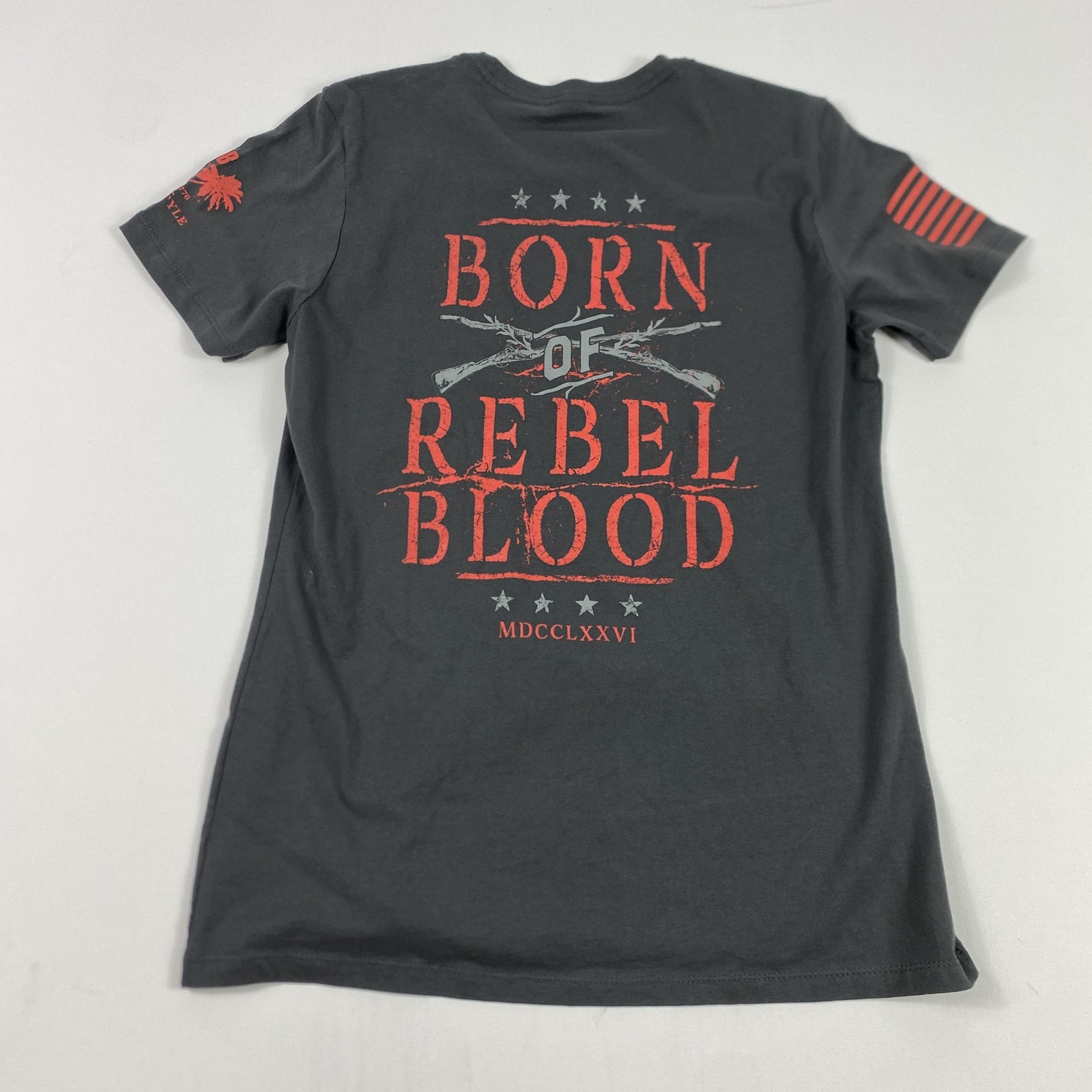 Grunt Style Shirt Womens Extra Large Gray Born of Rebel Blood Graphic Tee USA