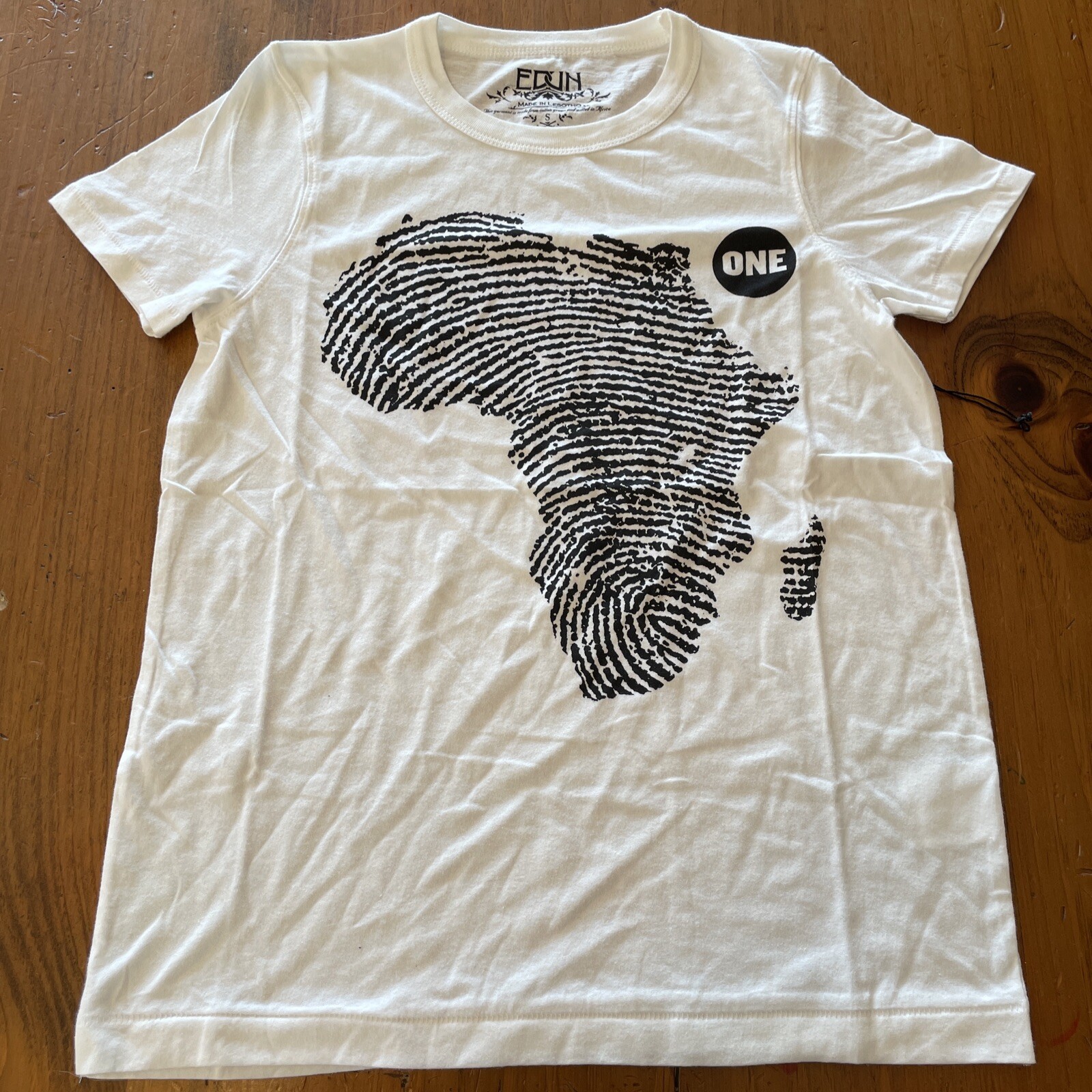 ONE Official Make Poverty History EDUN one.org Bono U2 Africa T-Shirt Small NWOT