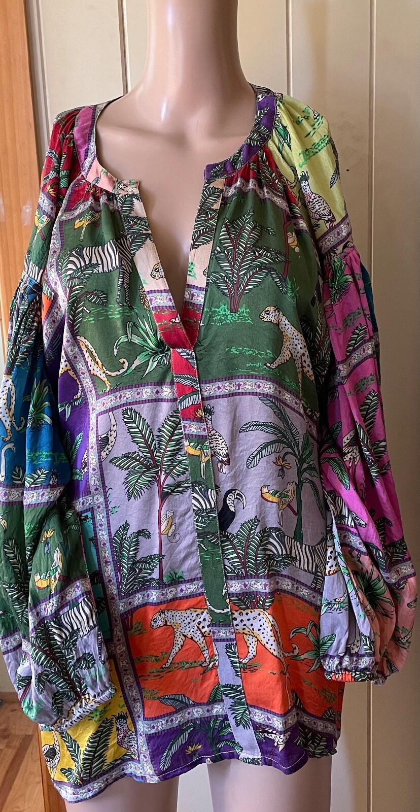 Lola Australia Silk Tiger Tiger Shirt Large