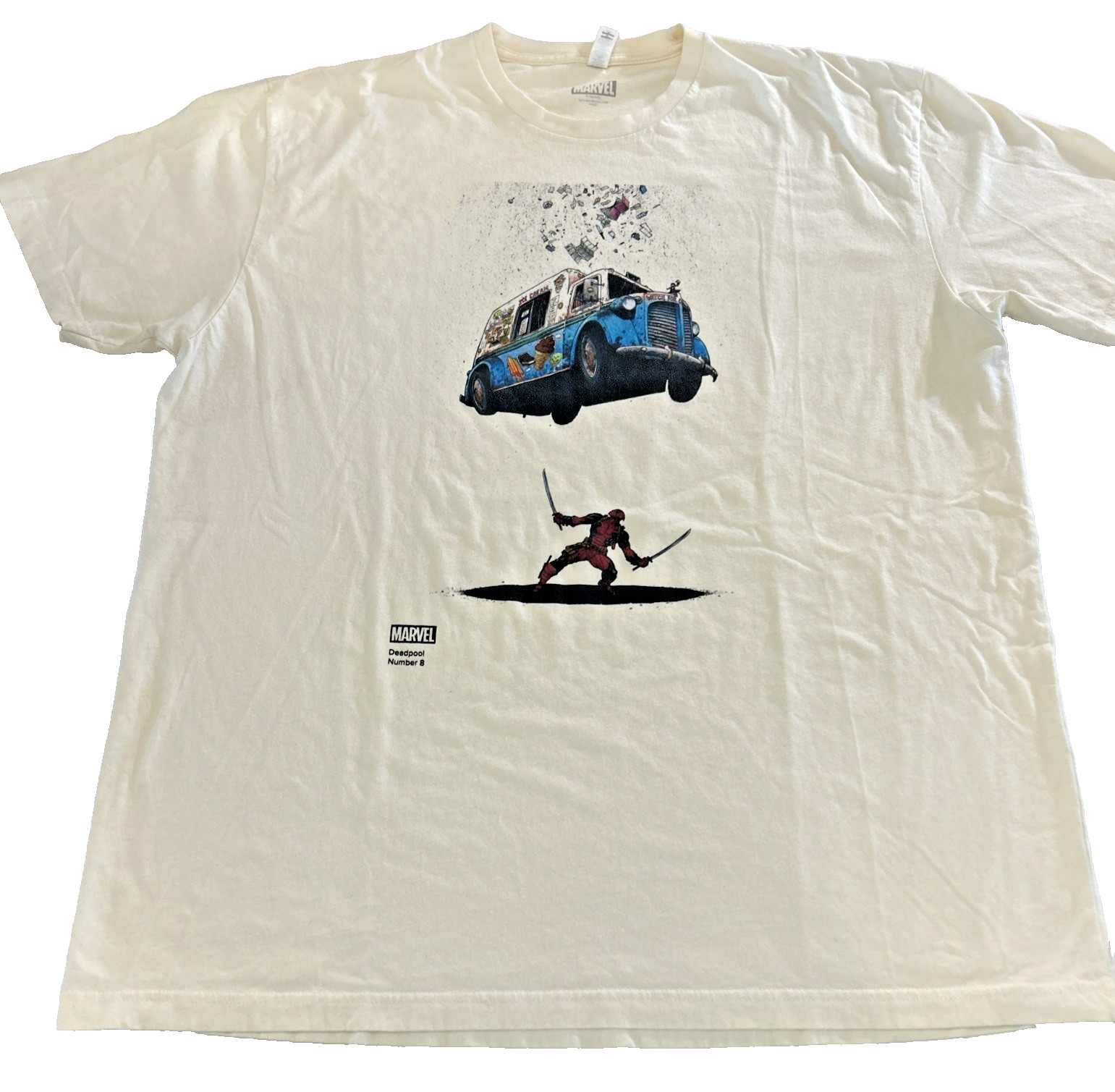 MARVEL Deadpool T-Shirt Deadpool Ice Cream Boyfriend Tee Size XXL