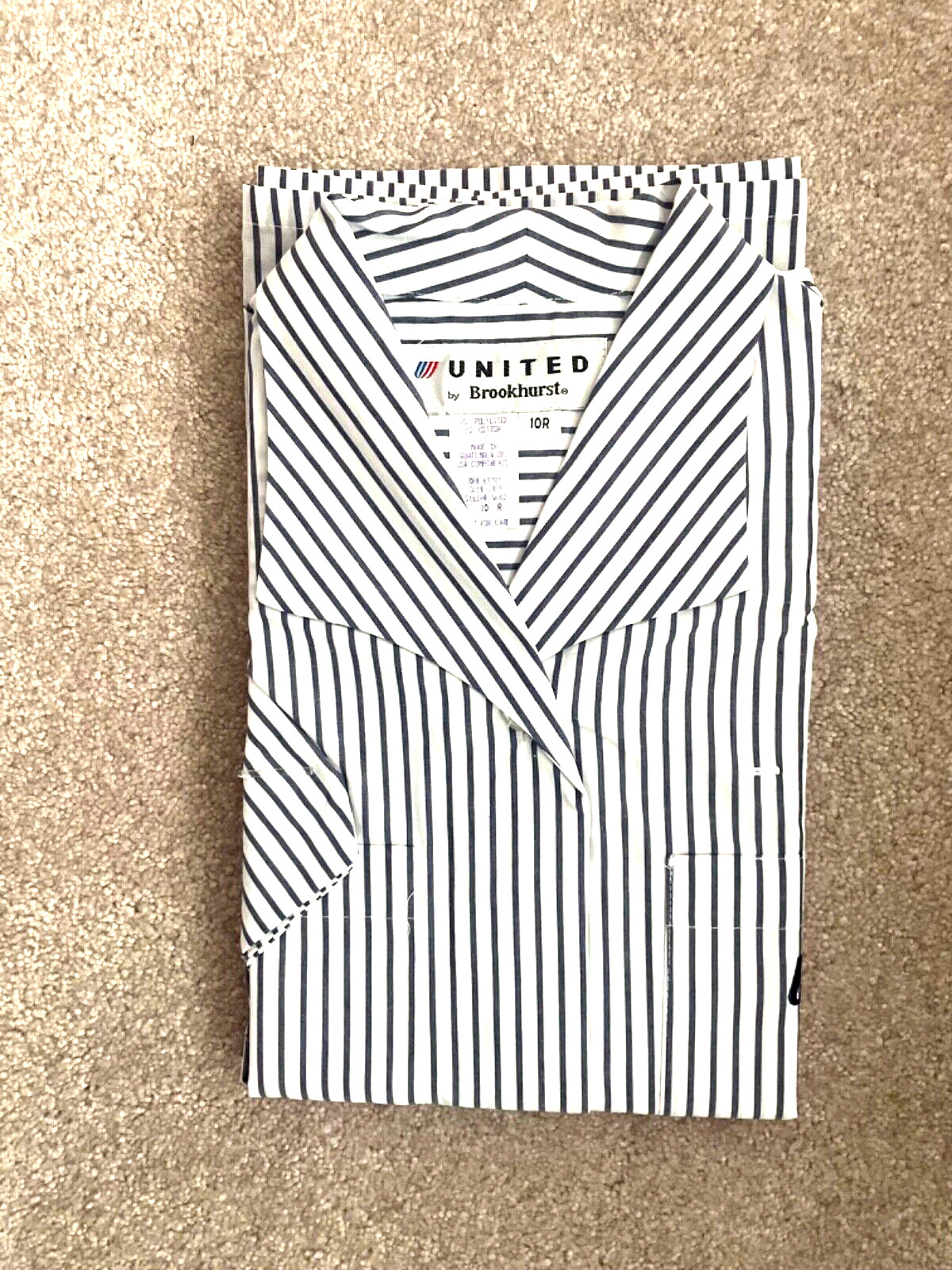 Vintage sz10R United Airlines TULIP Womens Striped BROOKHURST Uniform Shirt NEW