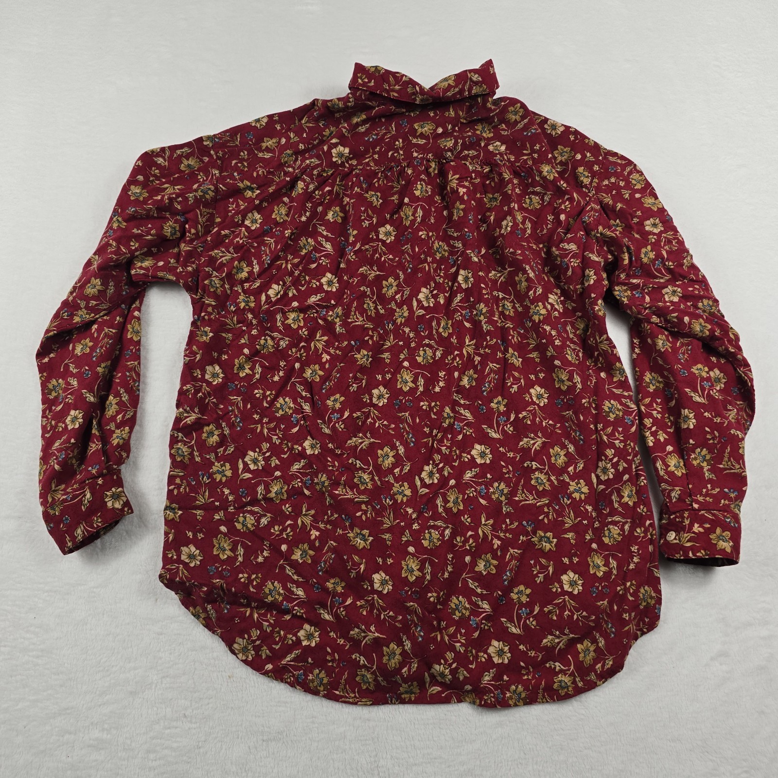 Lee Vintage Women’s Button Up Shirt Barn Red Floral Paisley Print Size Medium