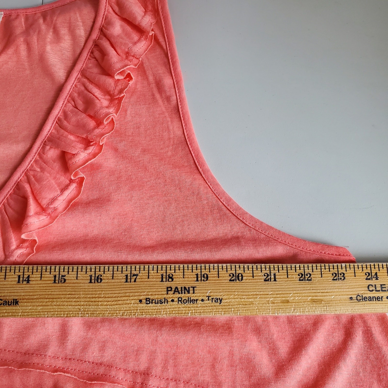 Women Coral Pink Ruffle Tank Top Shirt 3X Feminine Flirty Flowy Breathable Airy