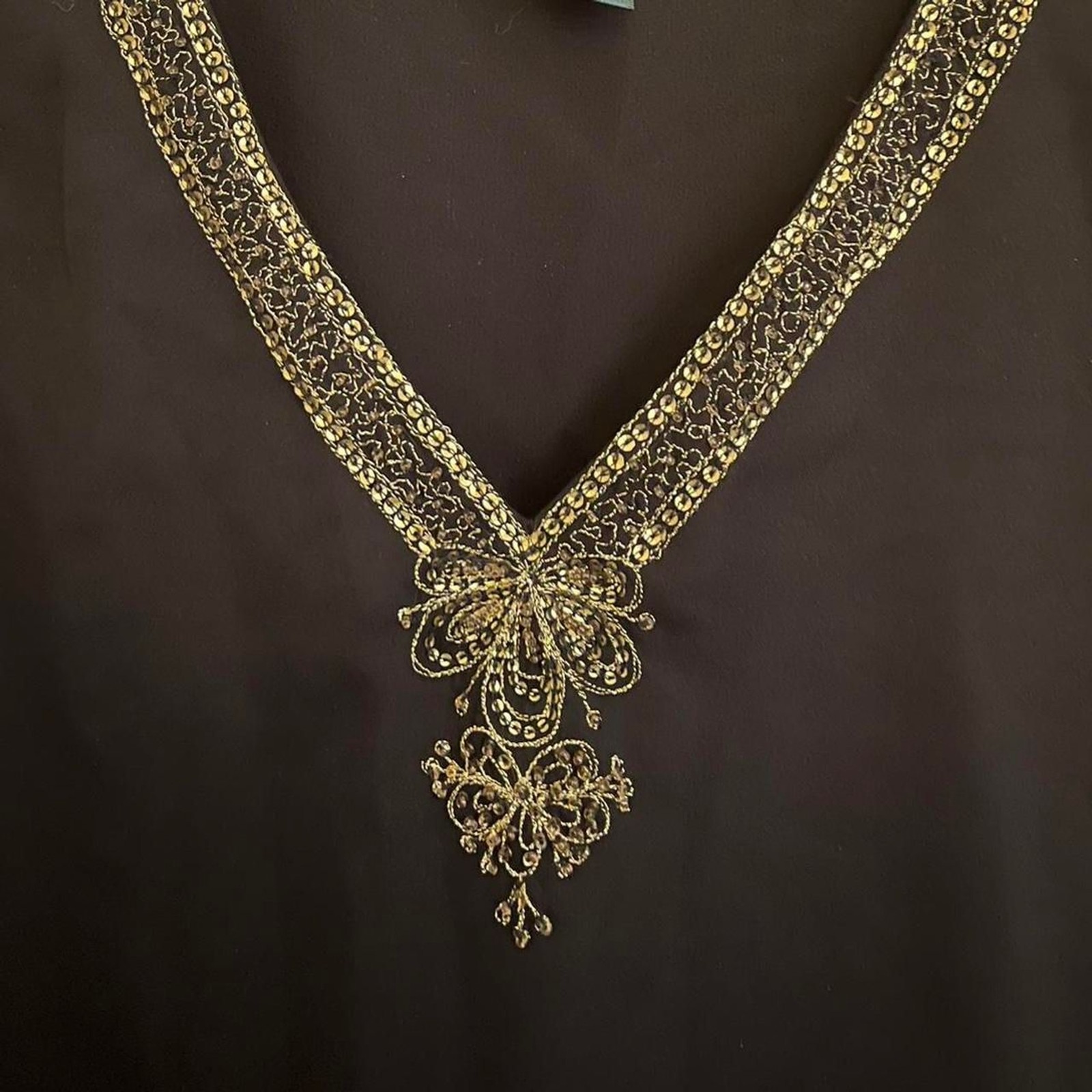 Ralph-lauren Women’s Black and Gold Blouse