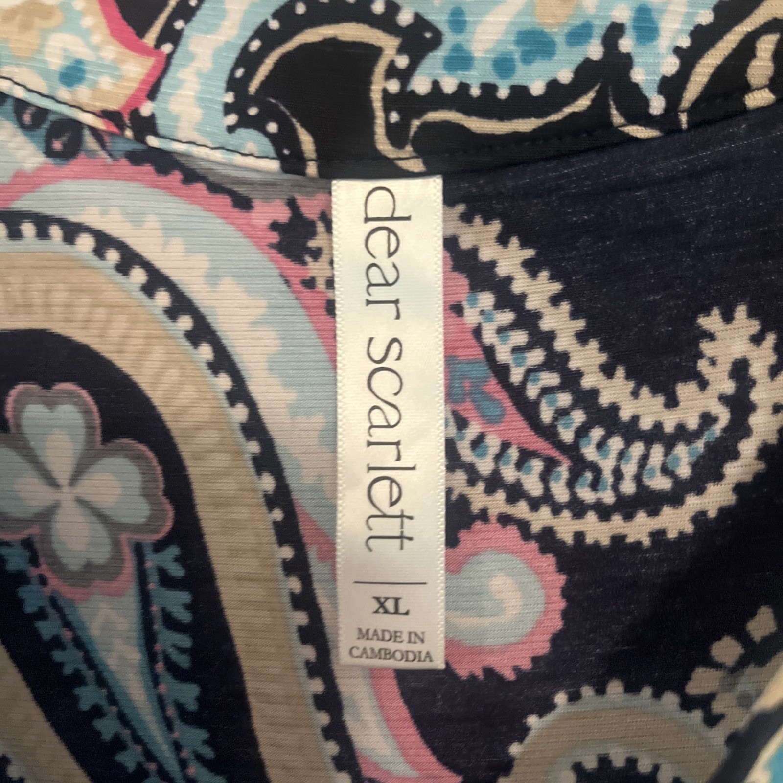 Dear Scarlett Boutique Lizzie Top – XL Black Multi Paisley