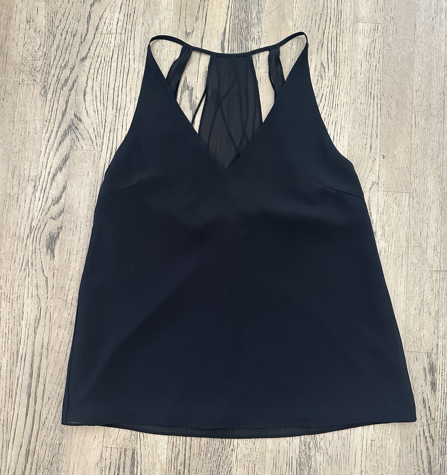 Haute Hippie Women’s Dressy Black Tank Top Medium V-Neck Sleeveless Lined $255