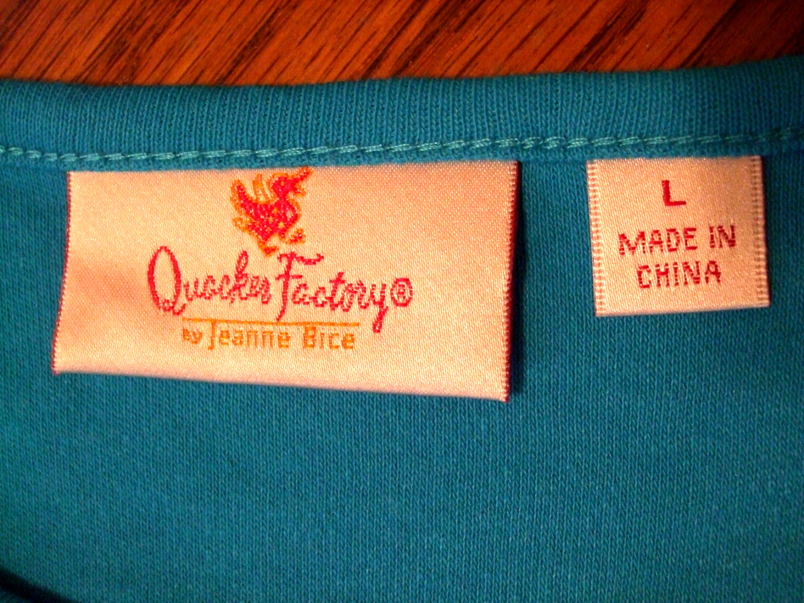 Quacker Factory Be Mine Rhinestone Long-Sleeve Top, DEEP TURQUOISE, LARGE, NEW