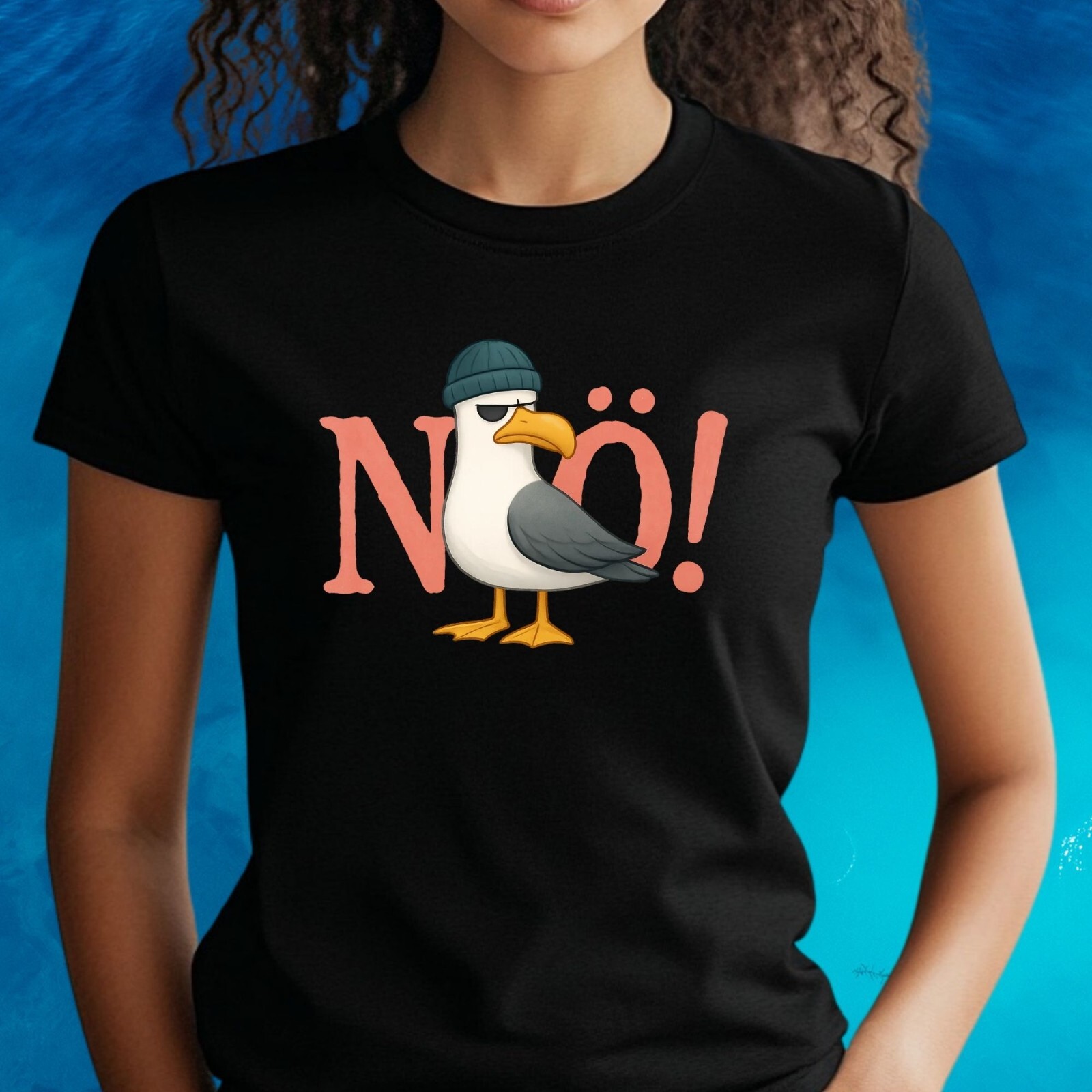 Women’s T-Shirt No Buck North Sea Baltic Sea Motif Cotton Size S to 3XL
