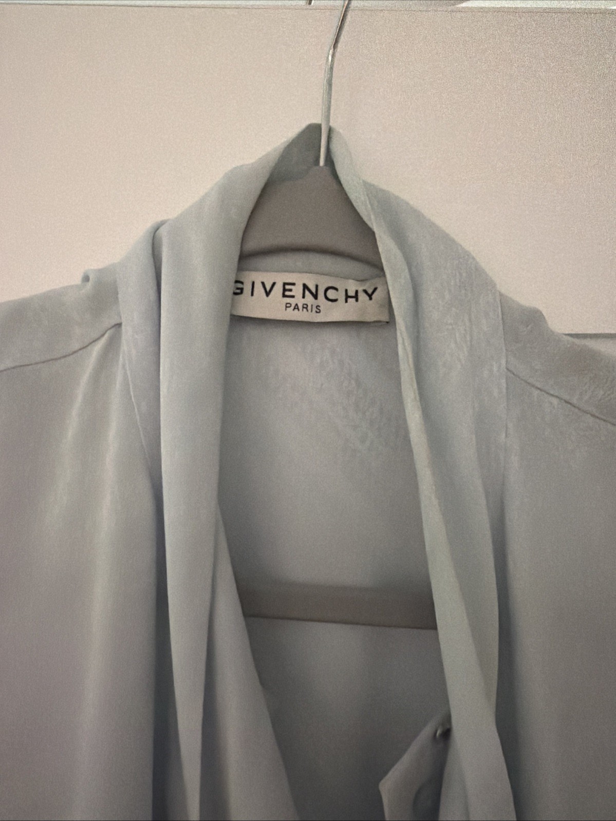 Givenchy Light Blue Blouse Elegant Logo With Sash