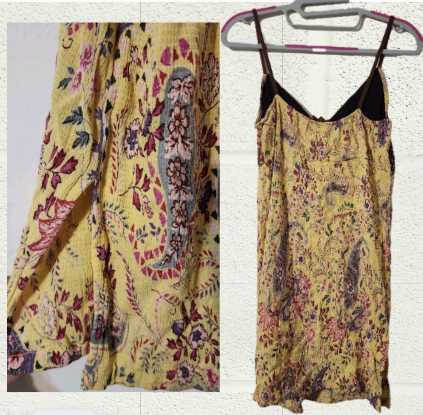 Vintage Y2K Boho Fairy Cottagecore mixed media Cami tank Top Tag L(S,M? See Meas