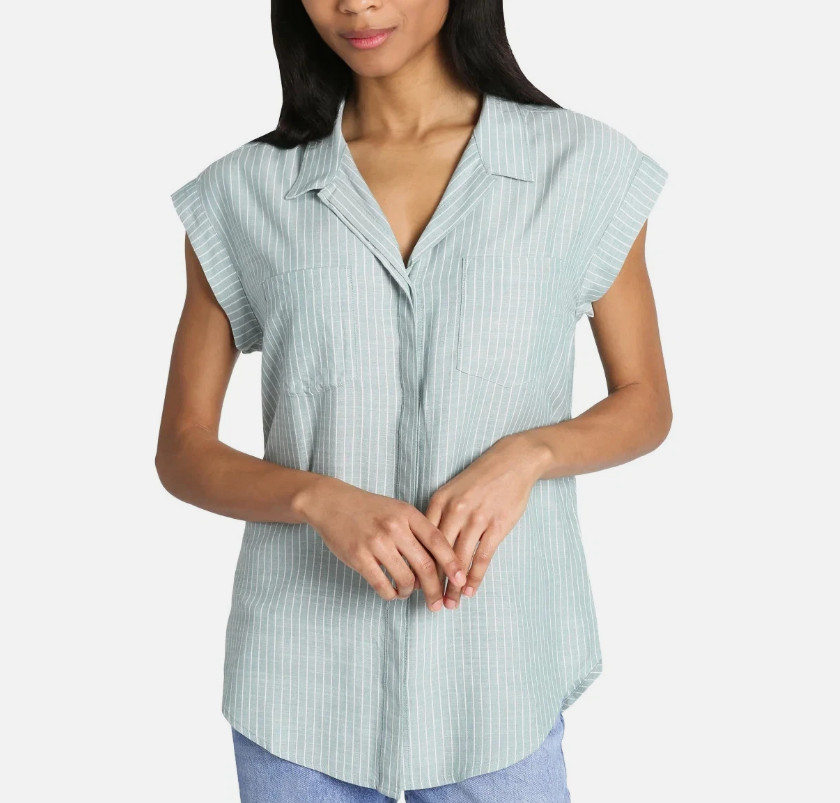 Jachs Girlfriend Women’s Button Front Blouse Large