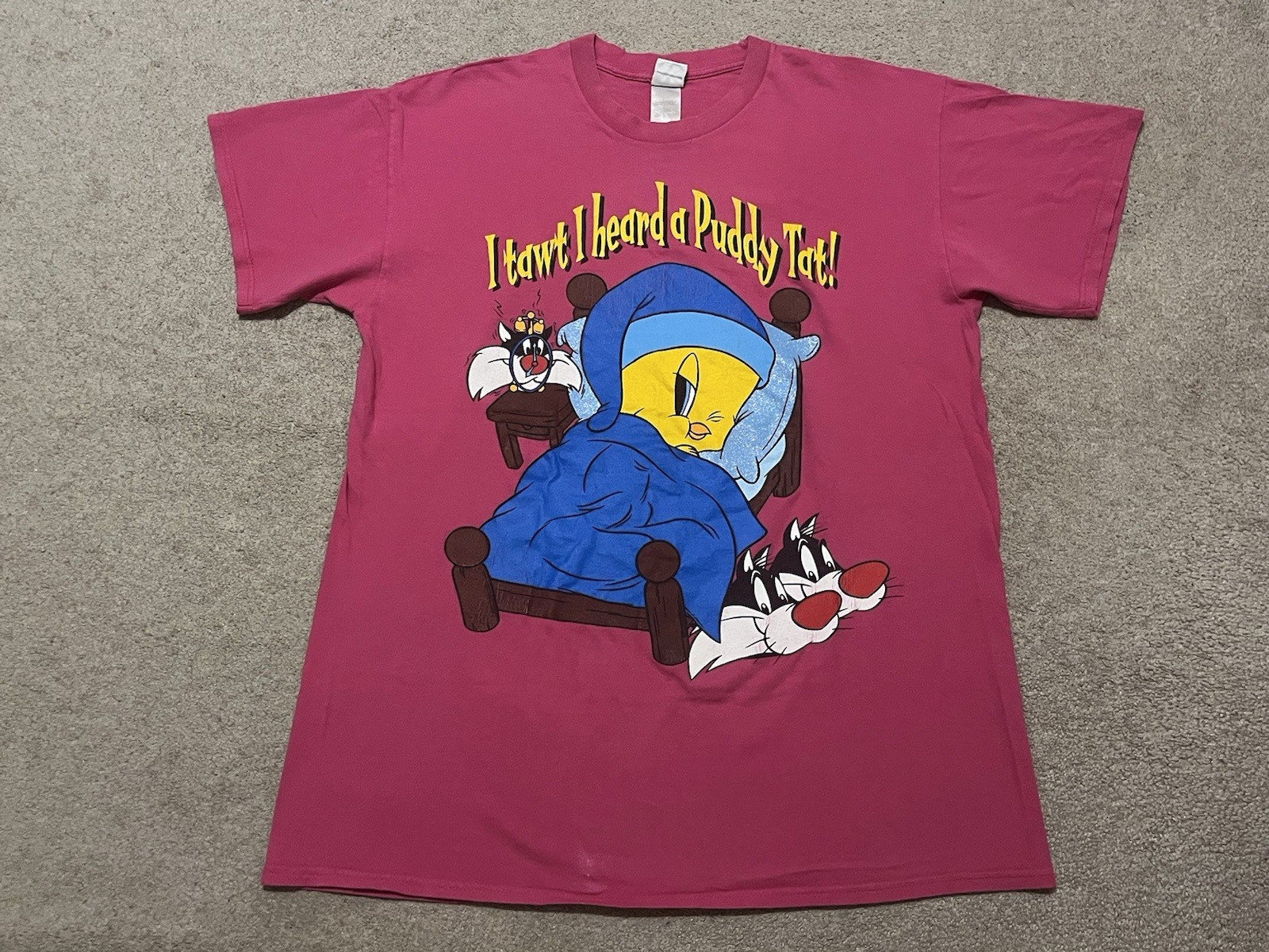 VTG Warner Bros. WB 1999 Tweety Sylvester I Tawt I Head A Puddy Tat! Rare Shirt