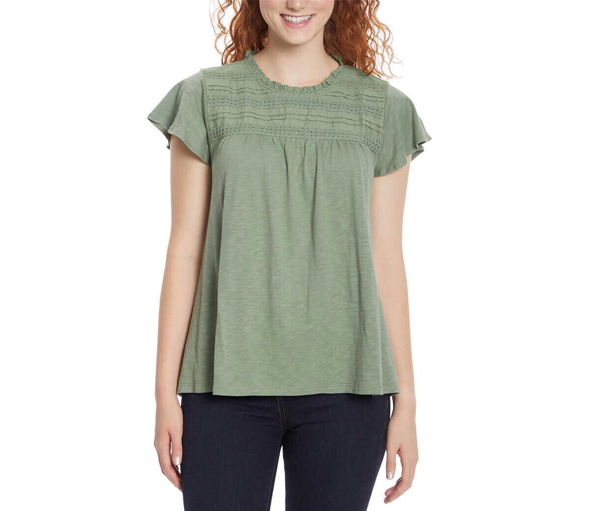 Ella Moss Ladies’ Lace Trim Knit Top