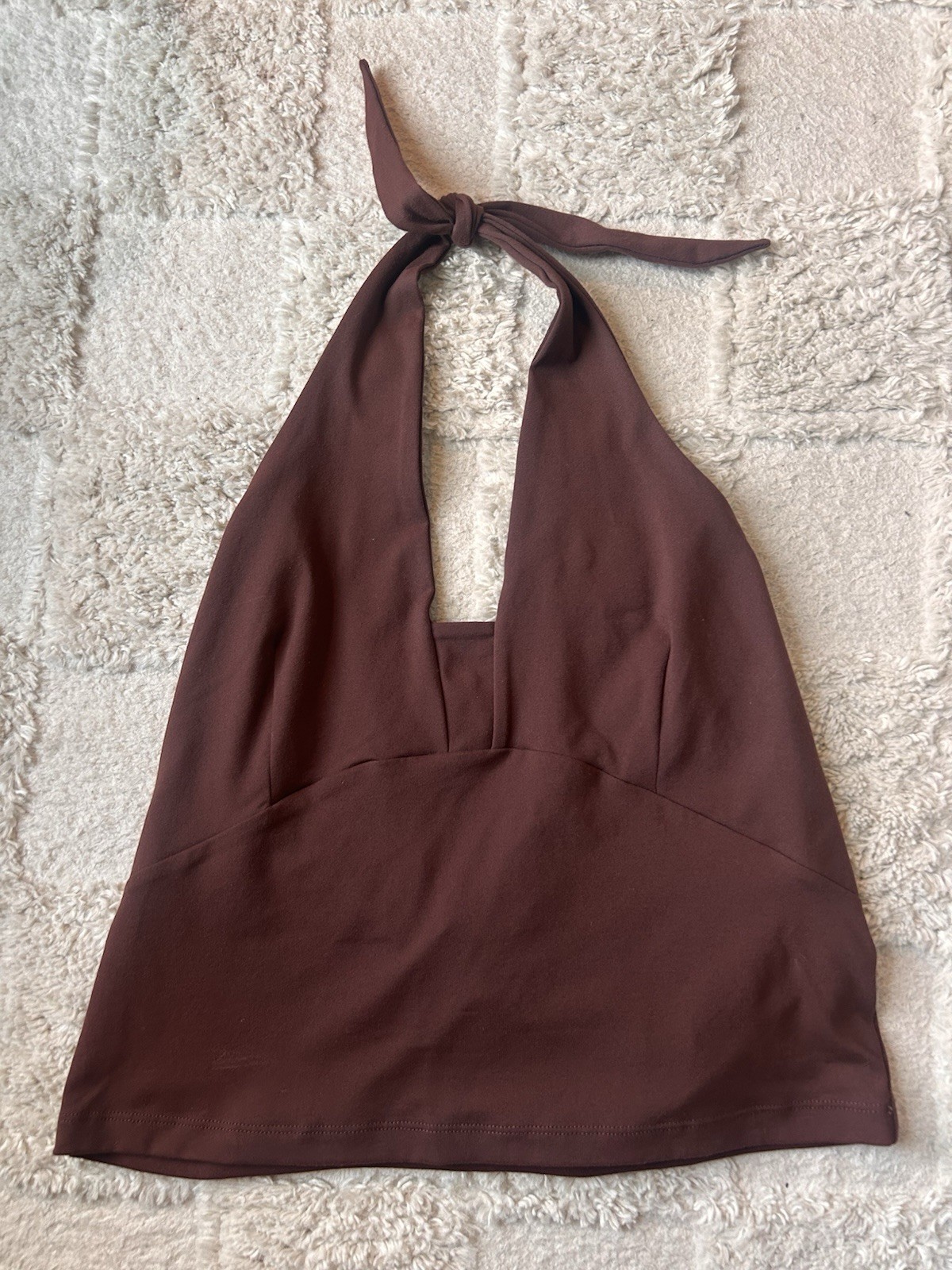By Anthropologie Tailored Halter Top Cocoa Brown Large