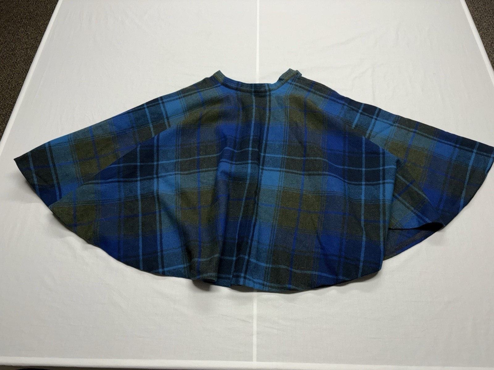 Pendleton Vintage 50s Doughnut Skirt Wool Blue Plaid Rockabilly Midi Skirt Sz 12