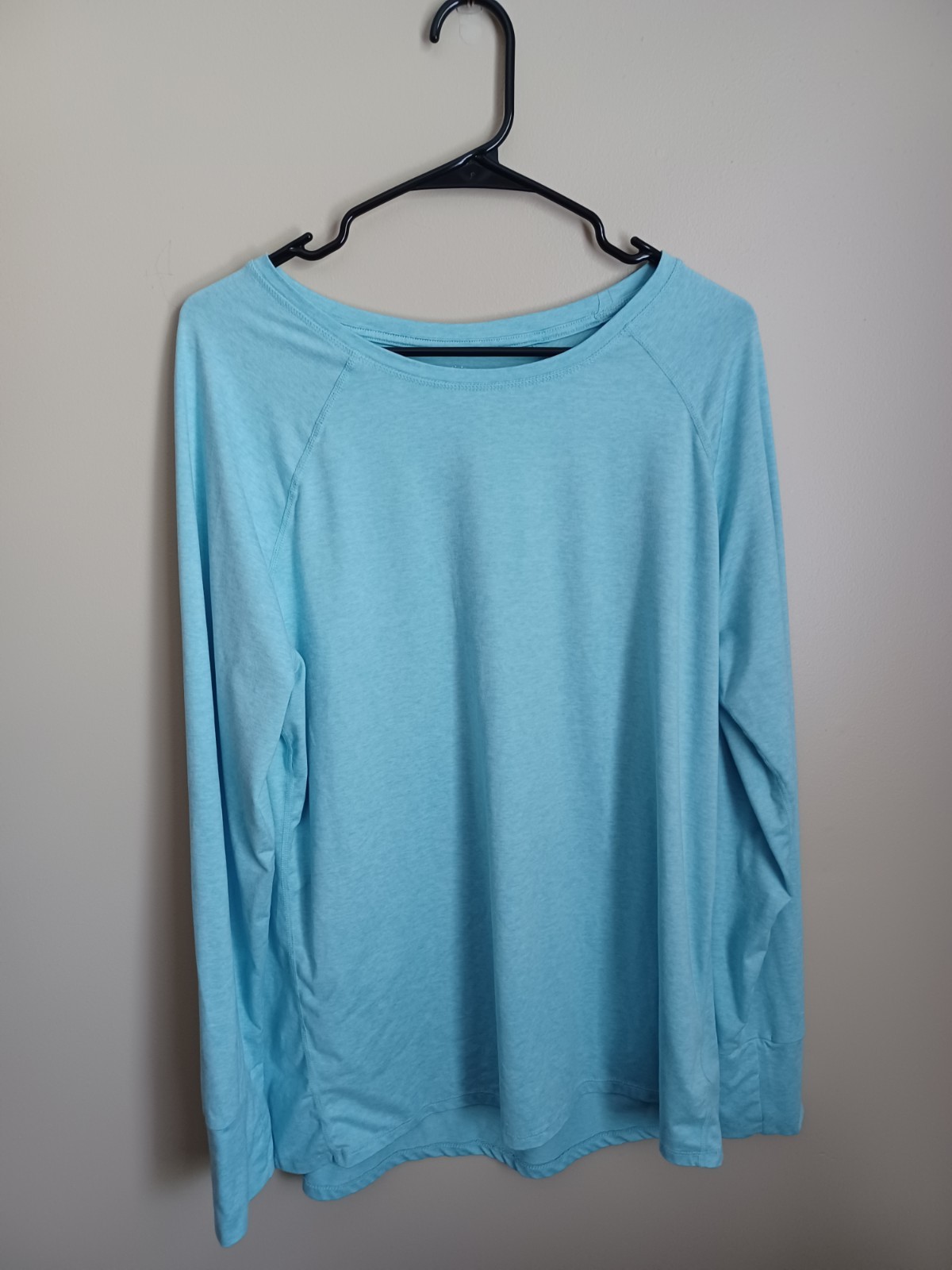 Women’s Size XXL Blue Amazon Essentials Polyester Elastane Long Sleeve Shirt Top