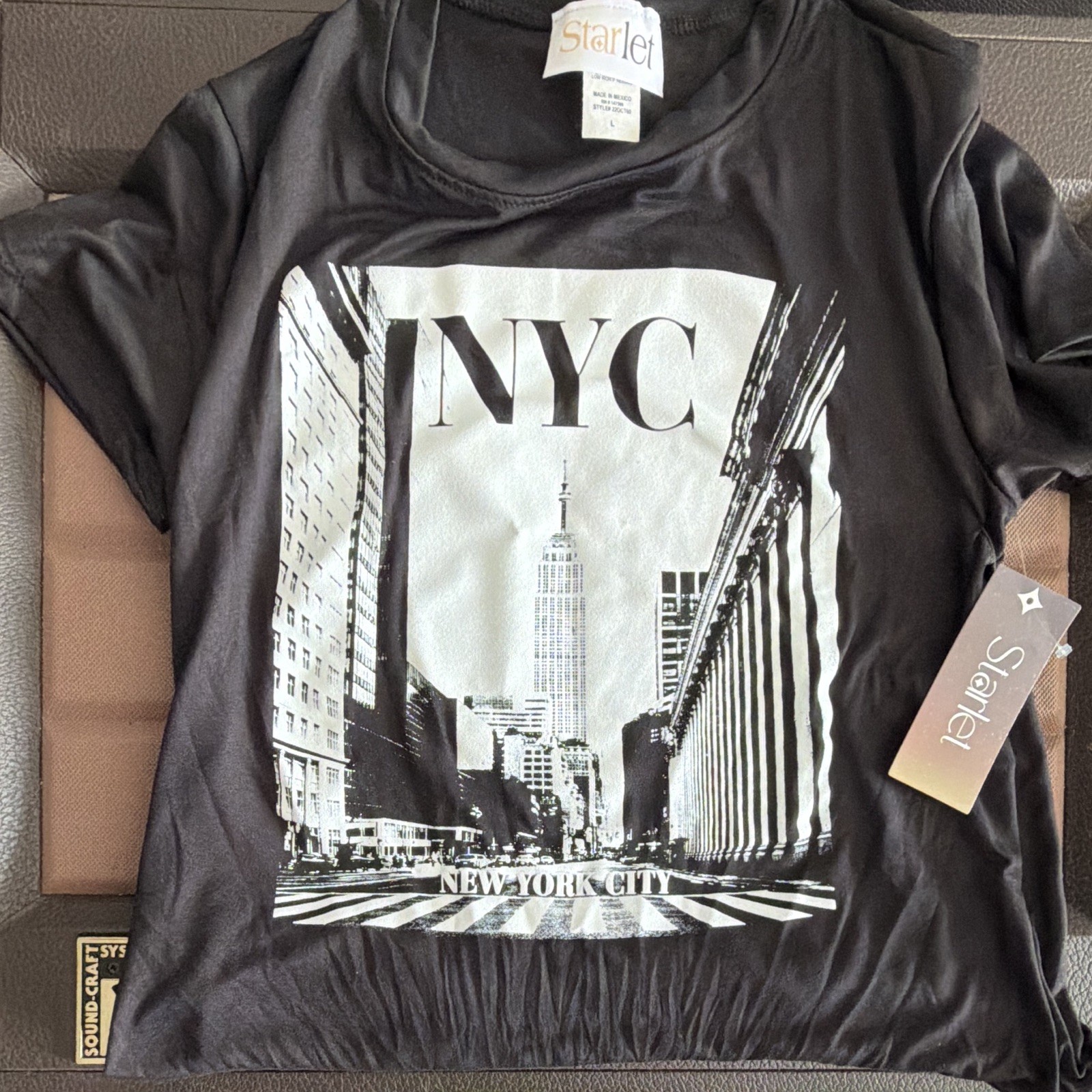 Starlet NYC New York City Graphic Print Black Women’s T-Shirt Size L