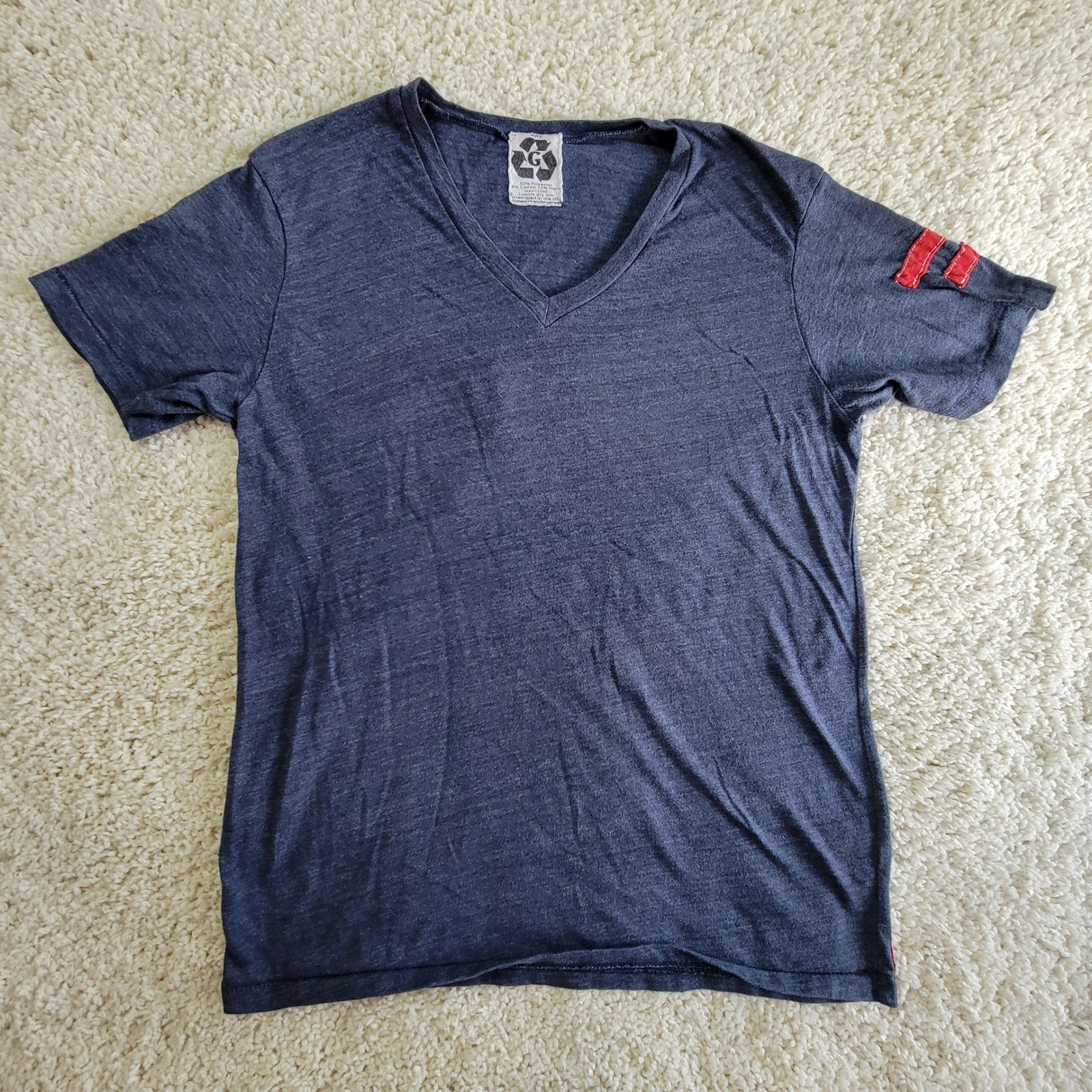 AXL Womens V-Neck ‘Love Baseball’ T-Shirt Size Large
