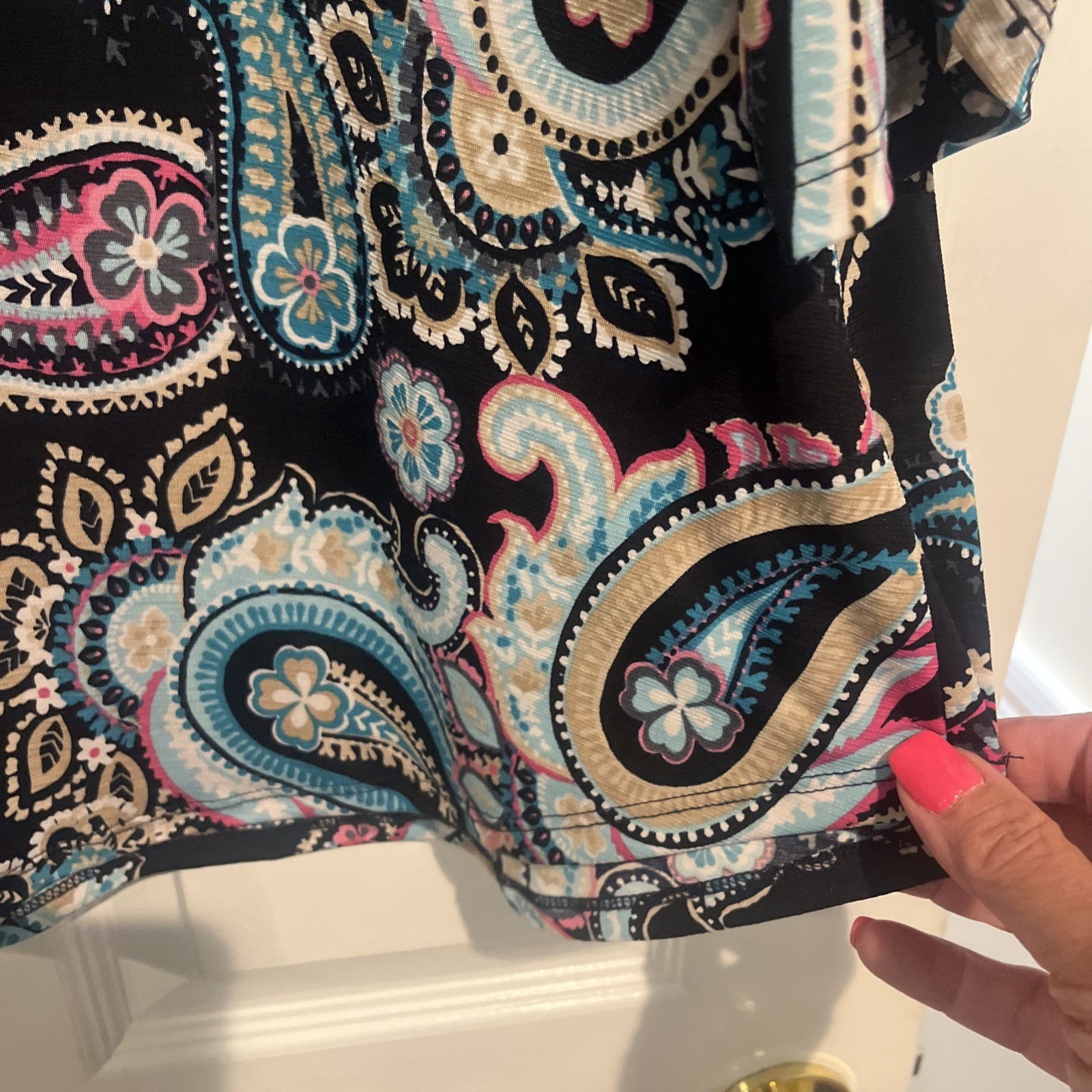 Dear Scarlett Boutique Lizzie Top – XL Black Multi Paisley