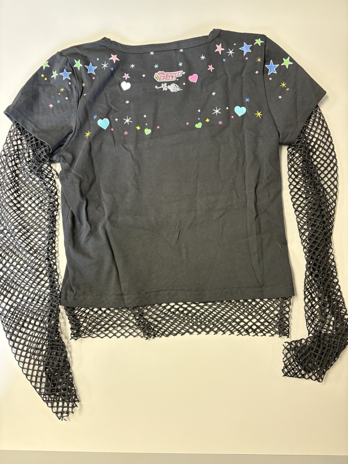 NWT Civil Regime x The Powerpuff Girls Blossom Mesh Sleeve Crop Top Large