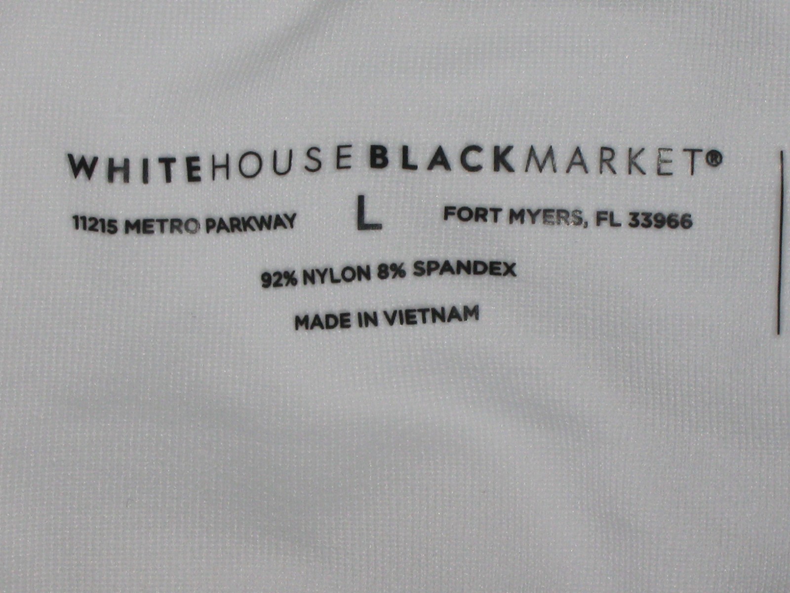 White House Black Market Women’s White stretchy top Adju Straps size L