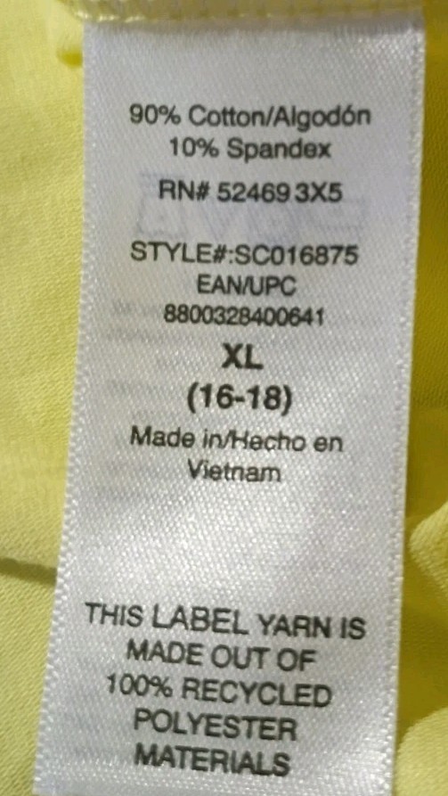 Scoop Womens Crew Neck T-Shirt XL 16-18 Yellow Short Sleeve Solid Tee Casual