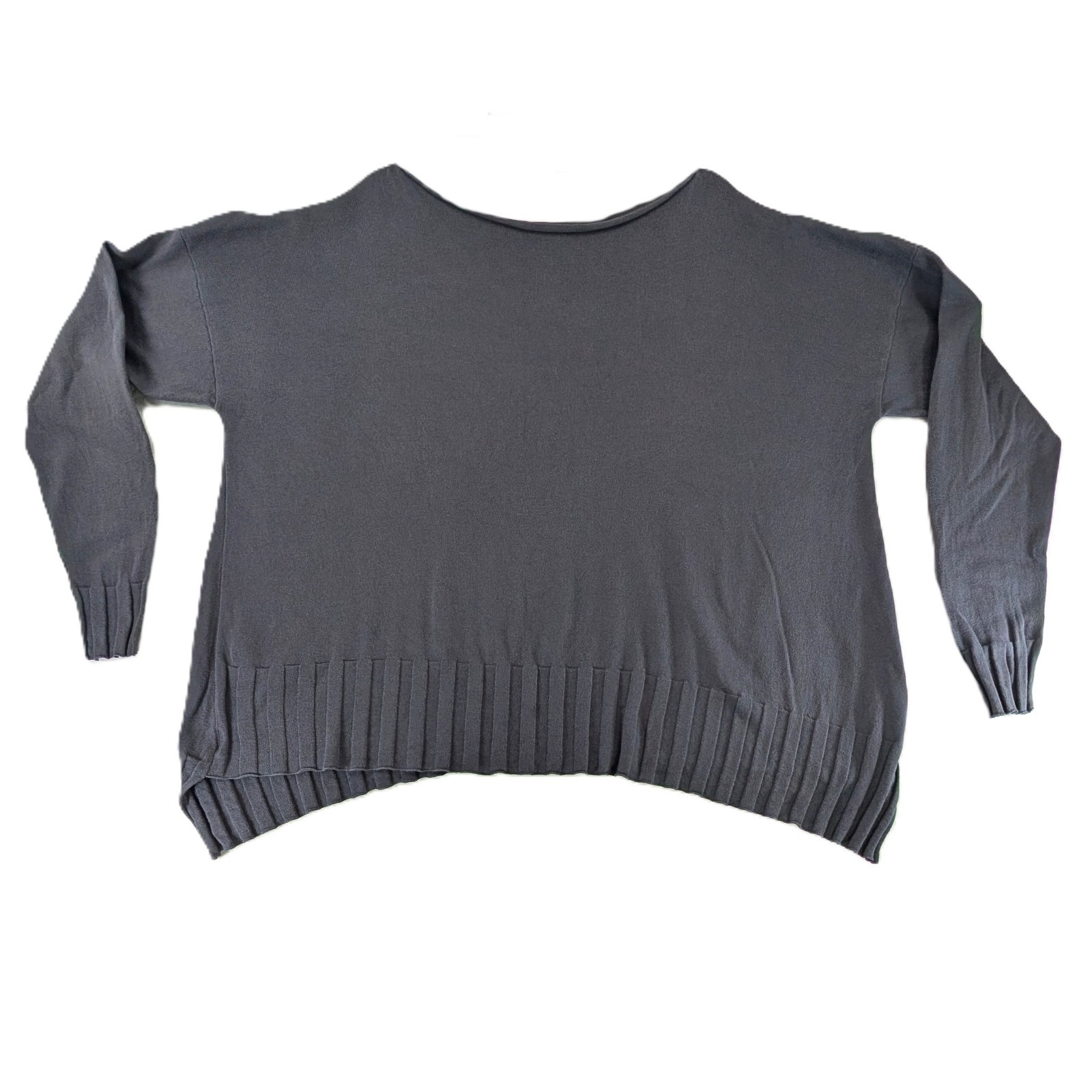 Planet by Lauren G Boxy Top Womens OS One Size Dolman Lagenlook Gray Beachy
