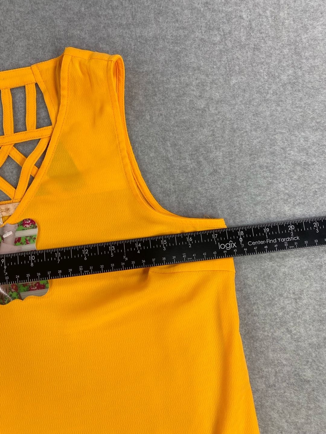 Skies Are Blue Women’s Orange Sleeveless Tank Top with Criss-Cross Back Detail