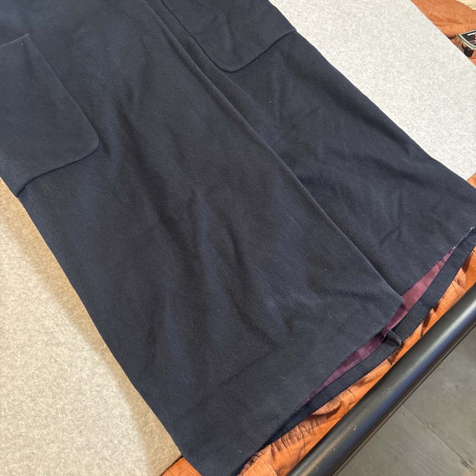 Casual Corner Blue Long Overcoat Women’s Sz 10 Good Cond. 75% Wool 25% Nylon