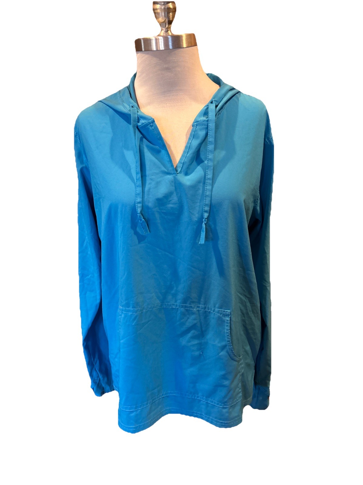 Rip Skirt Hawaii Sun Hoodie Top Teal Sz Large Pullover Beach Quick-Dry UPF 50