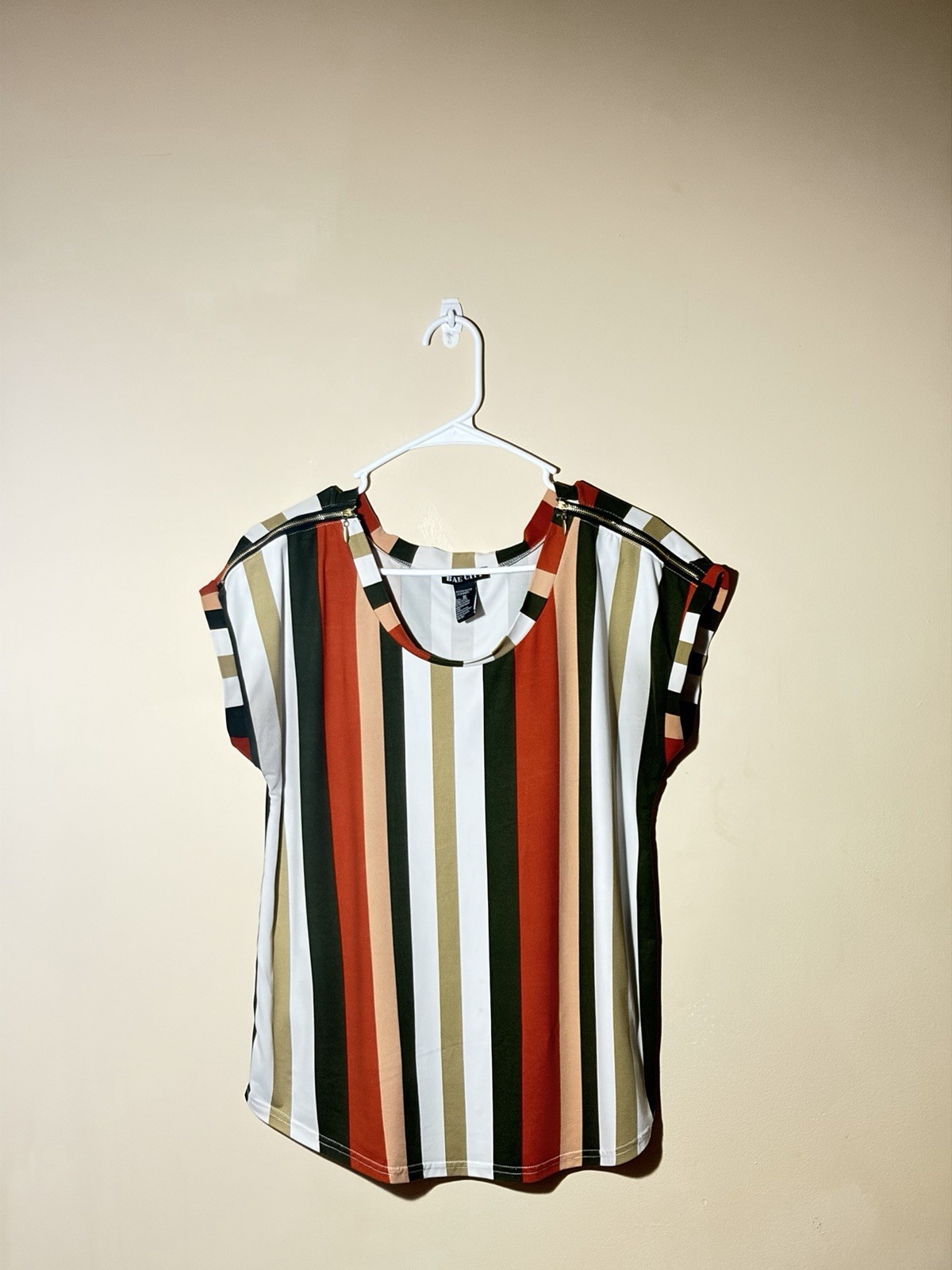 Bae City XL Multicolor Vertical Striped Cap Sleeve Tops Summer Bundle