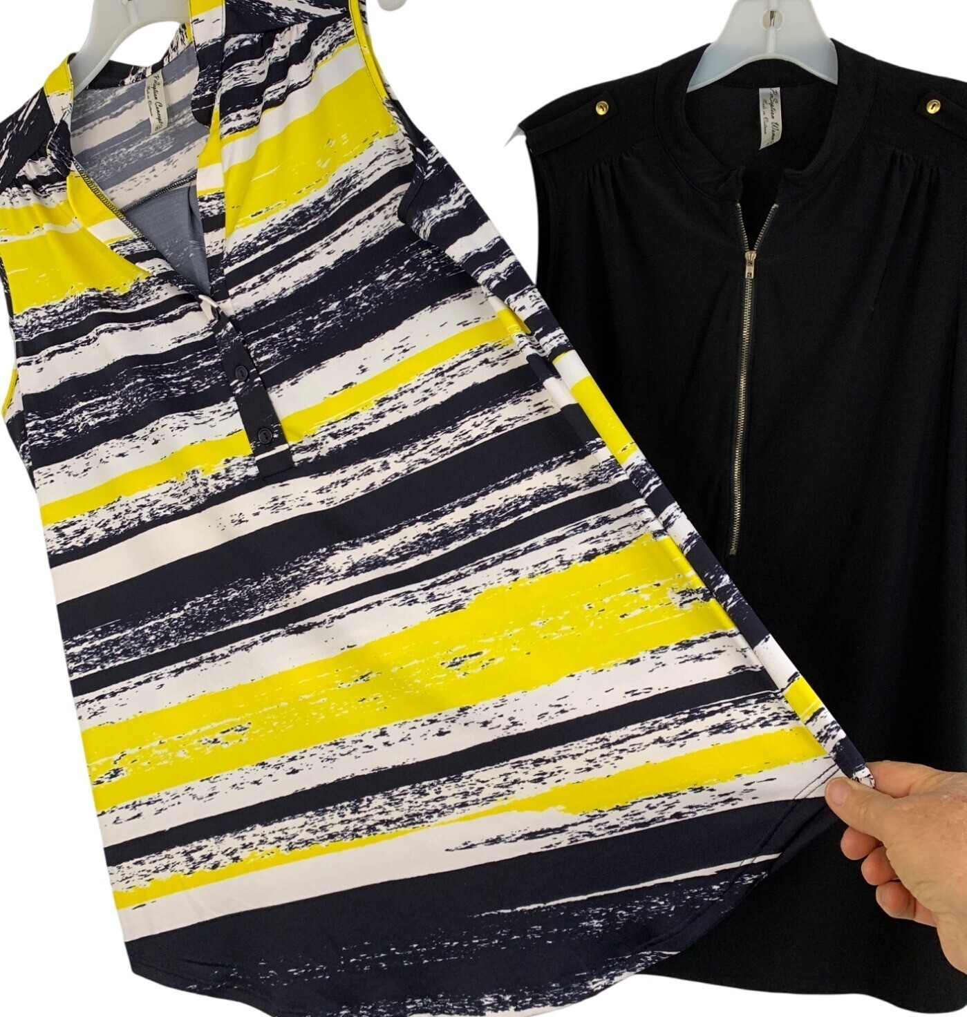 Set Of 2 PerSeption Womens Timoc Tops XL SL Stretch 8838 Resort Vacay