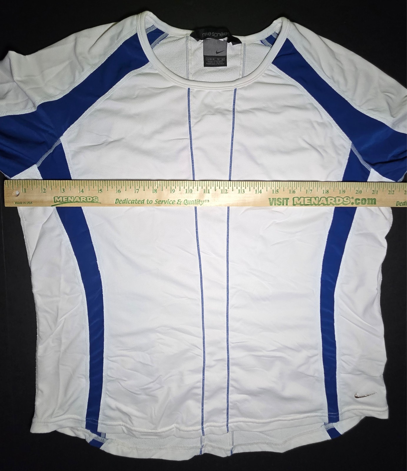 Nike Sphere Womens Blue and White Long Sleeve Exercise Shirt Size XL (16-18)
