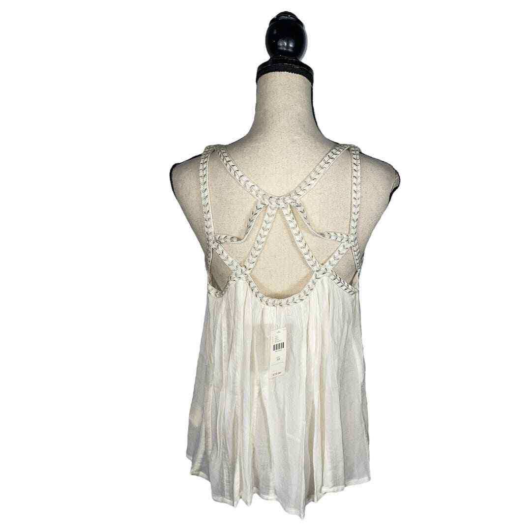 NEW $78 Vanessa Virginia Anthropologie Cutwork Gauze Grecian Tank Size: 10