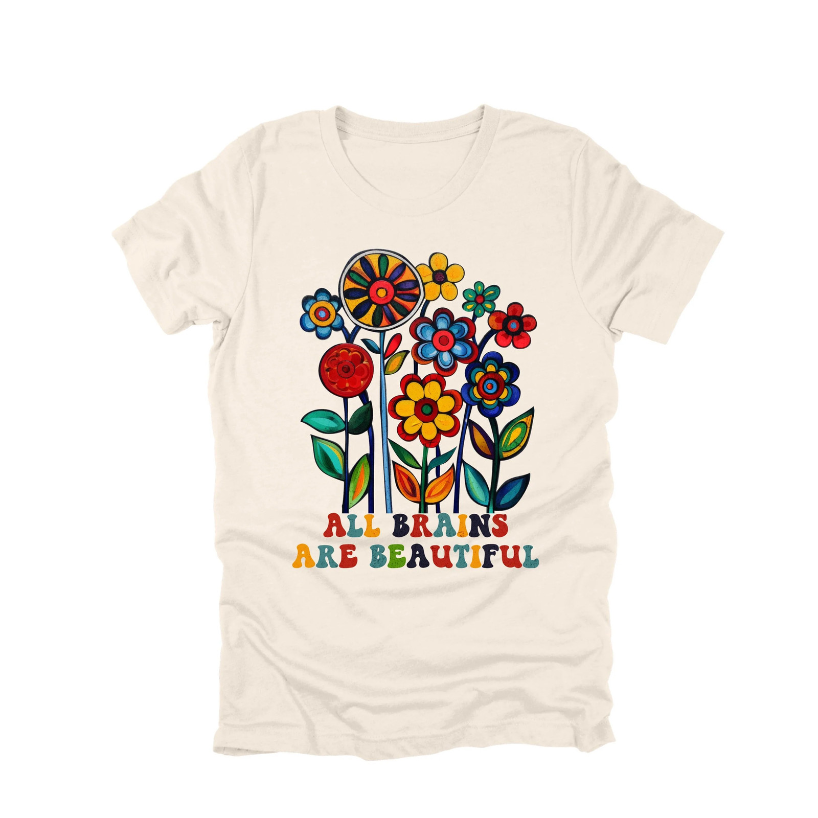 All Brains Are Beautiful Shirt Neurodiversity Positive Mental Health Graphic Tee