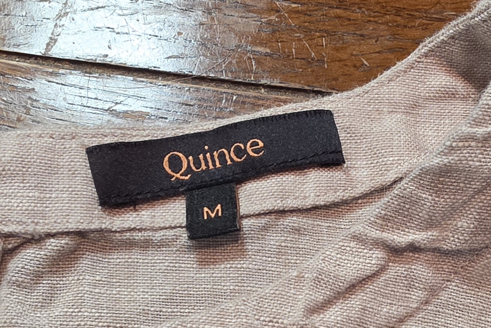 Quince Women’s Flax European Linen Tank Button Keyhole Neck Sz M Classic Preppy