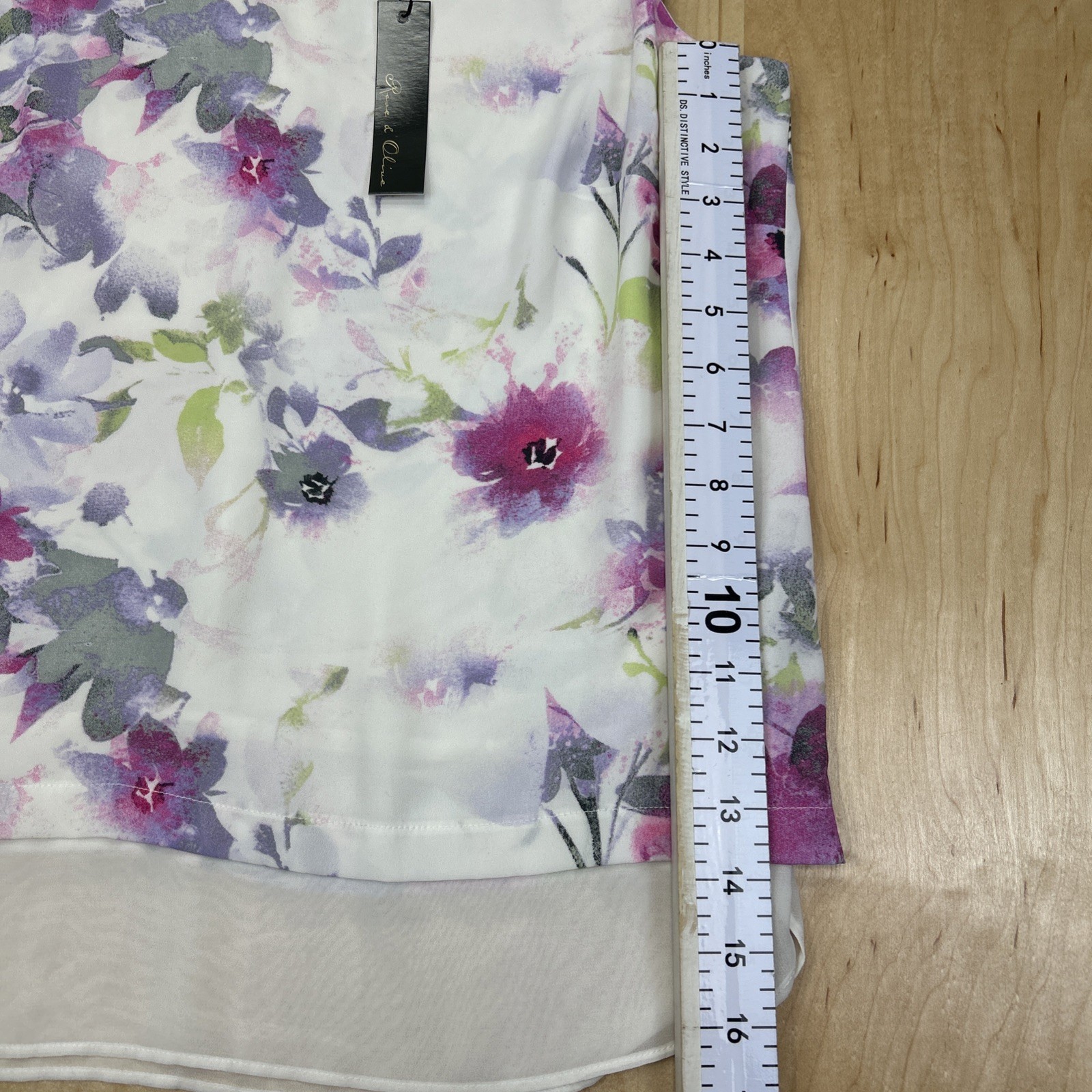 Rose & Olive Floral Blouse Womens Medium Sleeveless Sheer Layered Tank NWT