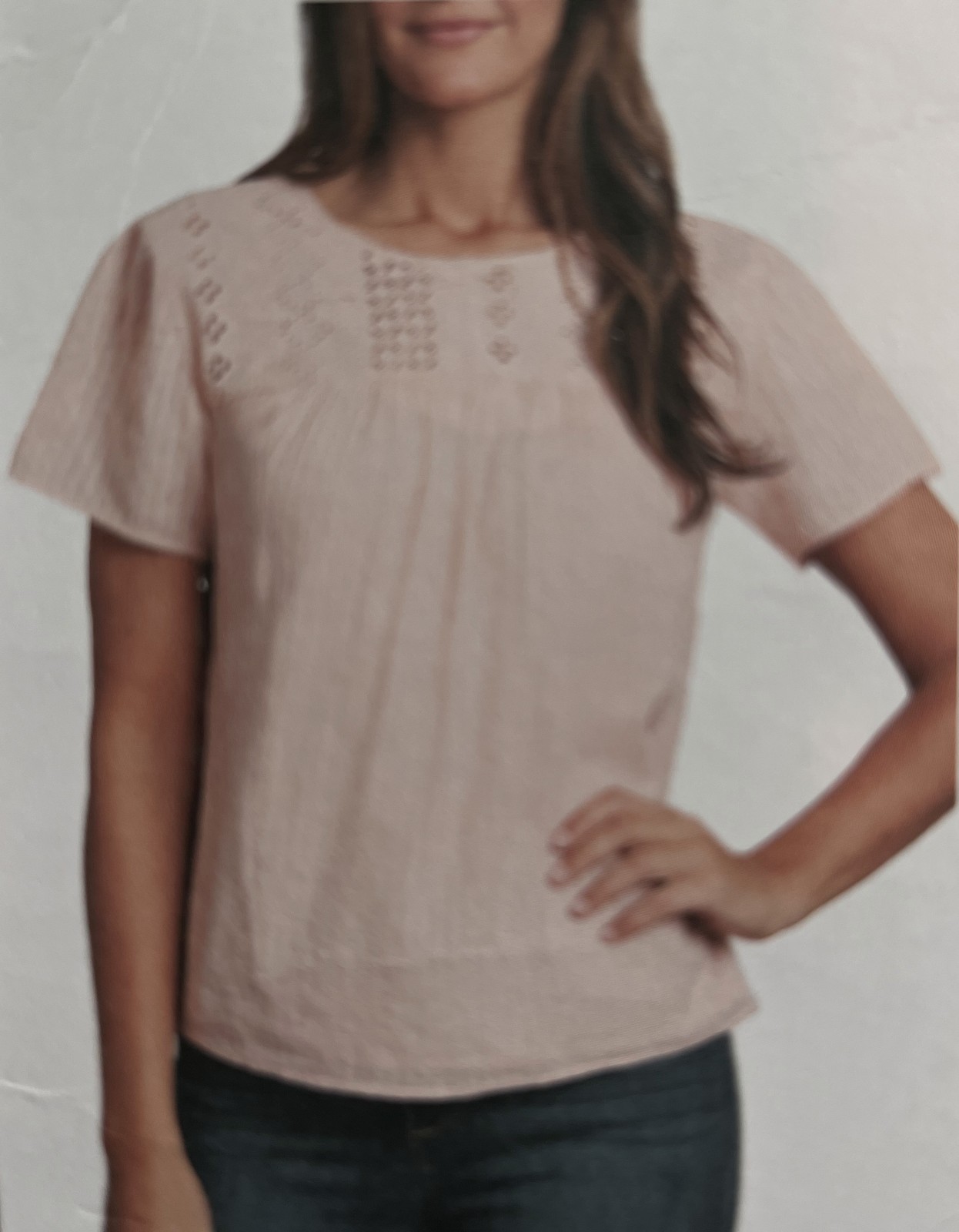 Ella Moss Women’s Size X-Large (16-18) Keyhole Back Blouse, Cameo Rose Pink