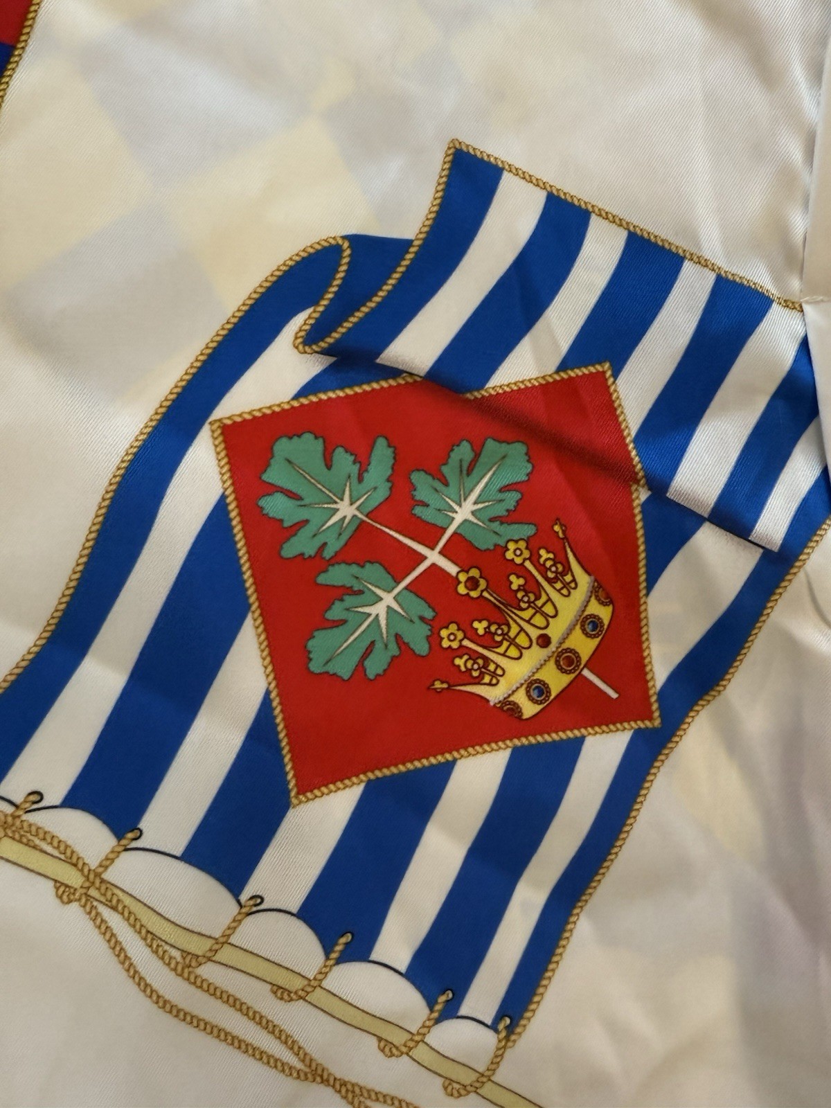 Equestrian Blouse Women’s Medium Greece Flags Old Money Preppy Heritage Yacht