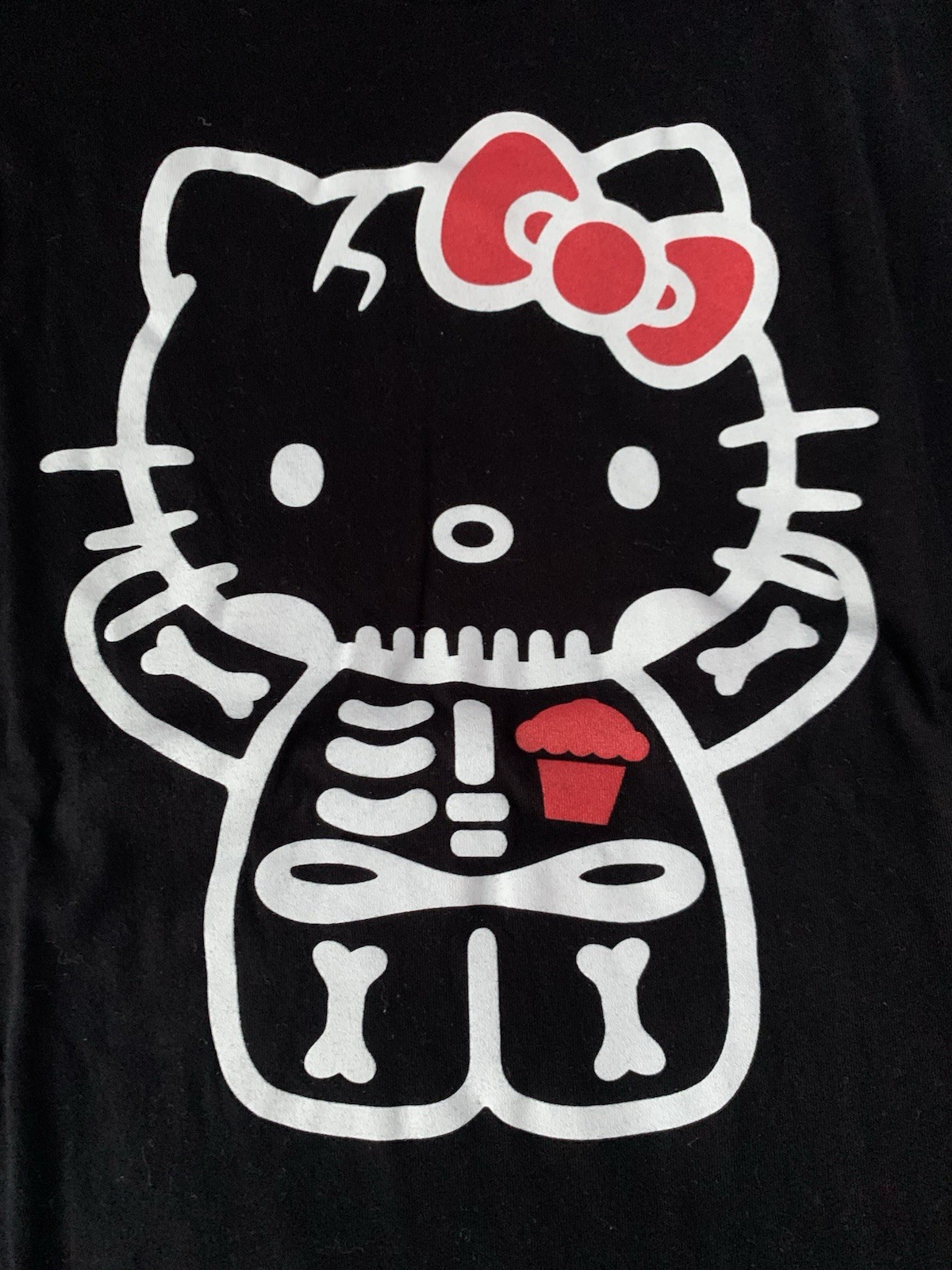 Johnny Cupcakes X Hello Kitty Collaboration- Skeleton Kitty Tshirt- Medium