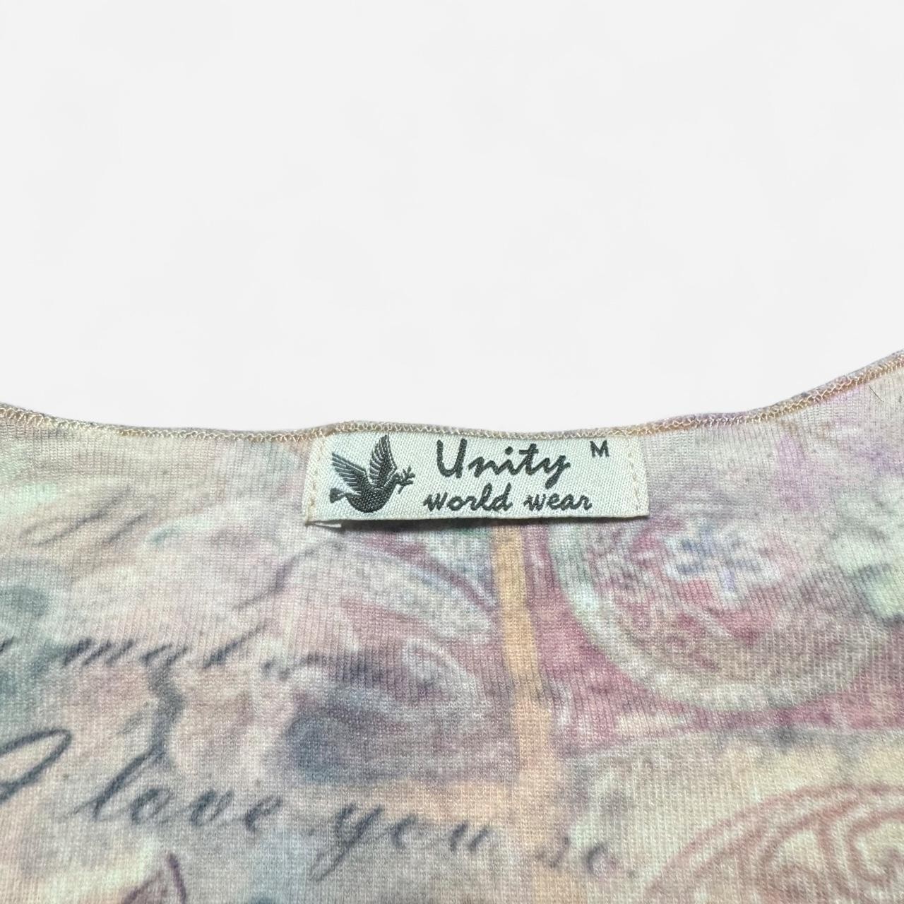 Vintage Y2K Unity World Wear Fairycore Rhinestone Bird Floral Mesh Top | M