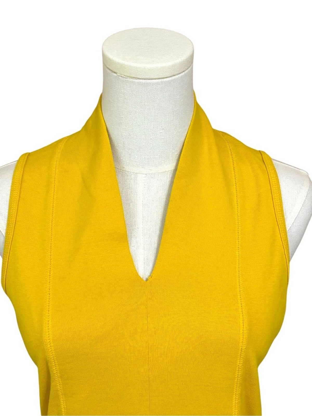 Rafaella Womens Large Golden Yellow Cotton Sleeveless V Neck Knit Top 2012