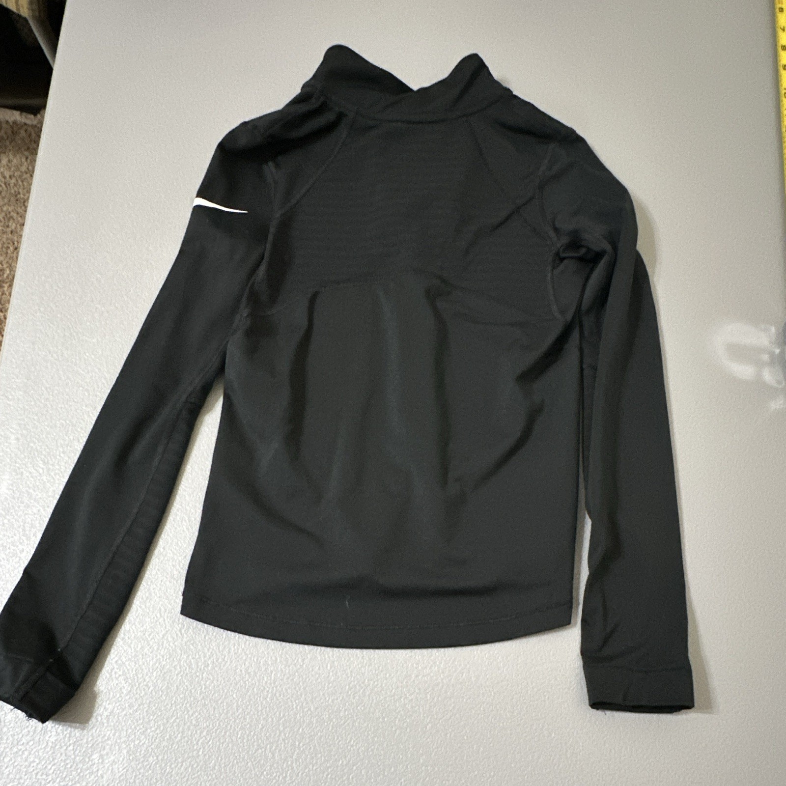 Nike Dri-FIT Womens Activewear 1/2 Zip Mock Neck Long Sleeve Black M