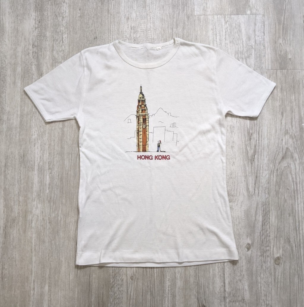 Vintage 70s Hong Kong Kowloon Clock Tower Souvenir T-Shirt Women’s XS
