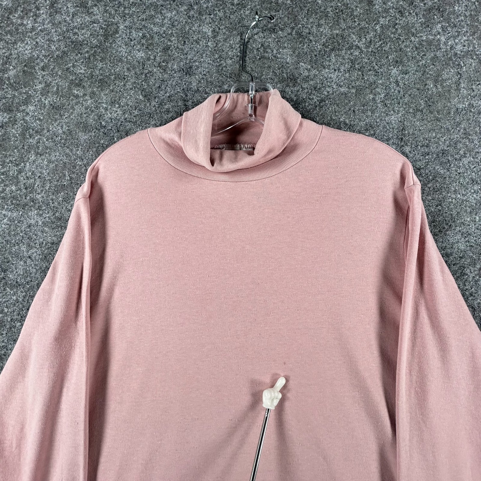 Thackery Turtleneck Pullover Top Womens L+ Rose Gold Comfort Stretch Long Sleeve